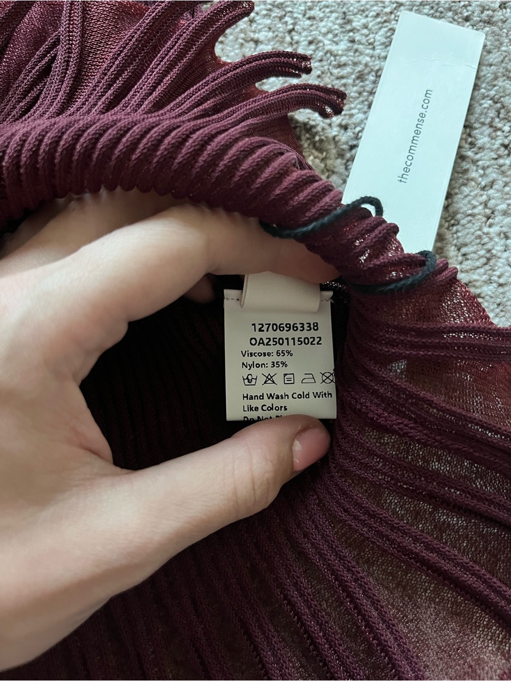 Commense Ribbed Knit Ruffle Top size XS NWT - Picture 5 of 7